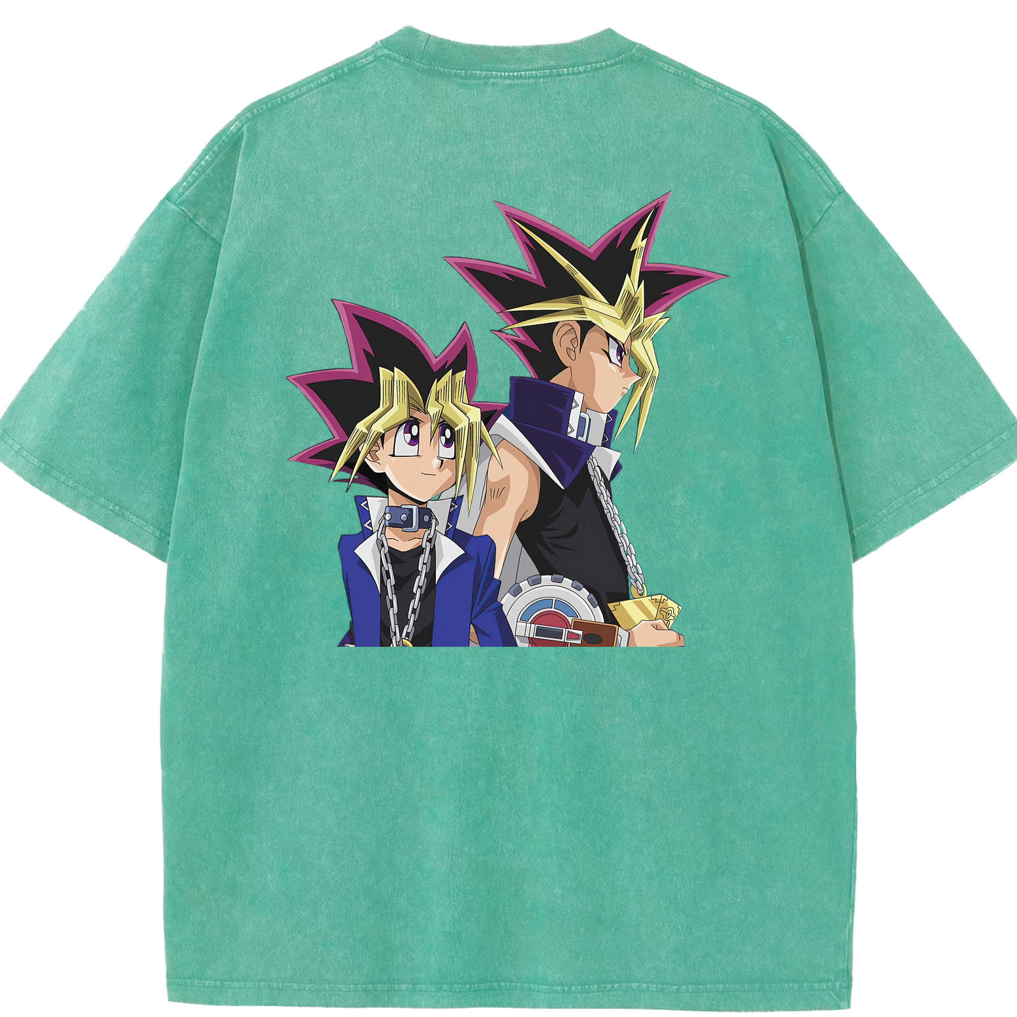 （画像用） 遊☆戯☆王 Yu-Gi-Oh! 綿100% ヴィンテージ風 半袖Tシャツ（背面プリント）
